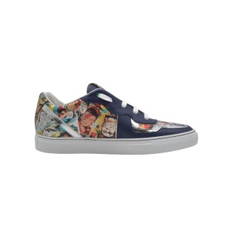 Sneakersy z niebieskiej skóry