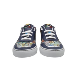 Sneakersy z niebieskiej skóry