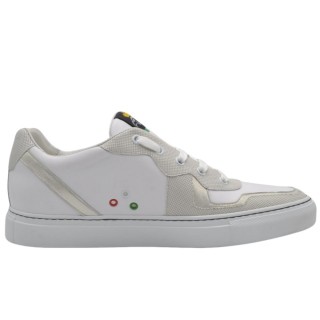 Man's White Leather Sneakers with Suede Details – Tuscan Craftsmanship & Comfort