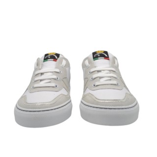 Man's White Leather Sneakers with Suede Details – Tuscan Craftsmanship & Comfort