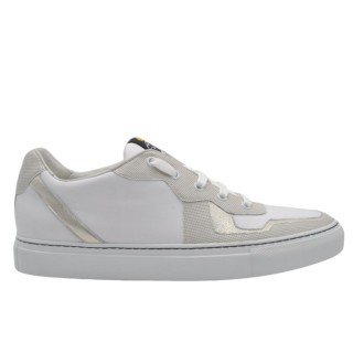 Man's White Leather Sneakers with Suede Details – Tuscan Craftsmanship & Comfort