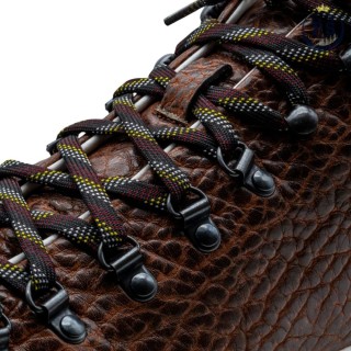 Handmade Men’s  Boots in Brown Elephant-Effect Leather