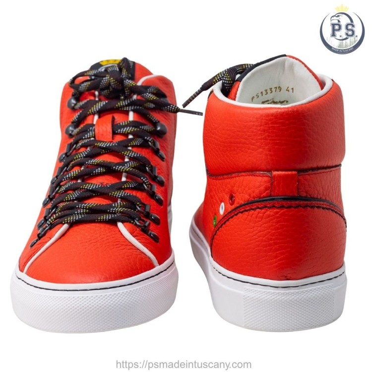 High-Top PS Artisan Sneakers in Lobster Leather with Black Details