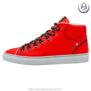 High-Top PS Artisan Sneakers in Lobster Leather with Black Details
