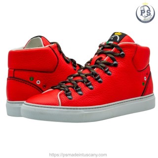 High-Top PS Artisan Sneakers in Lobster Leather with Black Details