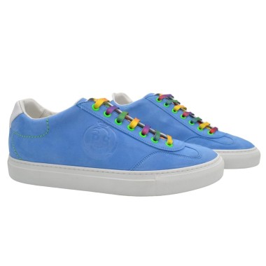 Handmade Light Blue Chamois Sneakers