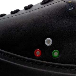 Siena sneakers in black leather with gold artisan details