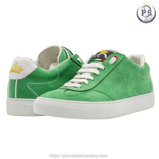 Sneakersy PS z zielonego nubuku