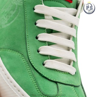 Sneakersy PS z zielonego nubuku