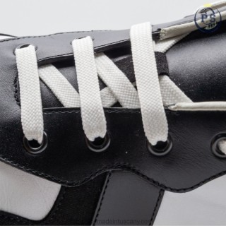 Handcrafted sneakers for Men in black and white leather