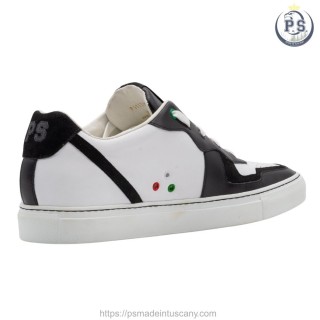 Handcrafted sneakers for Men in black and white leather