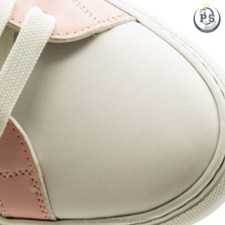 Silvia sneakers in white leather with pink details