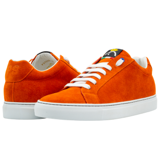 Sneakers Uomo Vinci in Scamosciato Arancione Artigianali