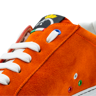 Sneakers Uomo Vinci in Scamosciato Arancione Artigianali