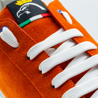 Męskie Sneakersy Vinci z Pomarańczowego Zamszu