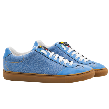 Sneakersy Roma z denimu i zamszu – ręczne wykonanie
