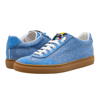 Sneakersy Roma z denimu i zamszu – ręczne wykonanie