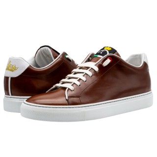 Sneakers uomo artigianali in pelle marrone Siena