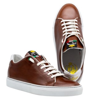 Sneakers uomo artigianali in pelle marrone Siena