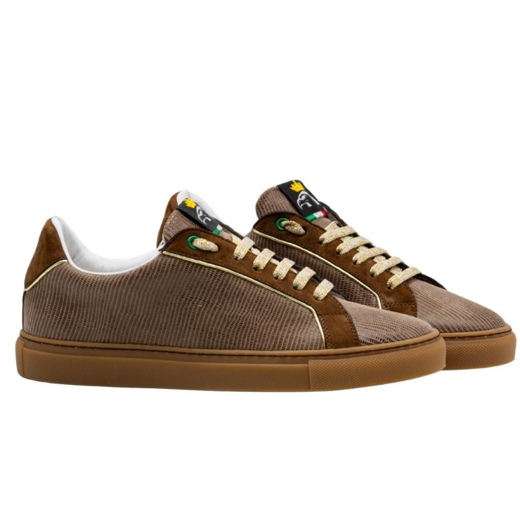 Sneakers Silvia: toskański luksus w eleganckim brązowym zamszu