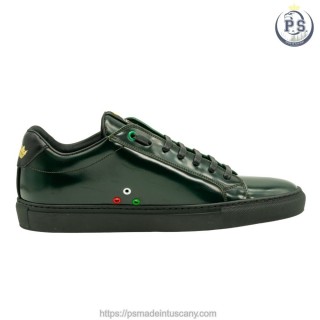 Vinci: sneakers di lusso in pelle Antich Verde Bottiglia