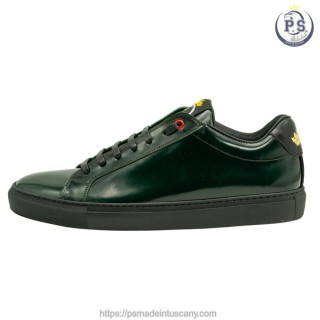 Vinci: sneakers di lusso in pelle Antich Verde Bottiglia
