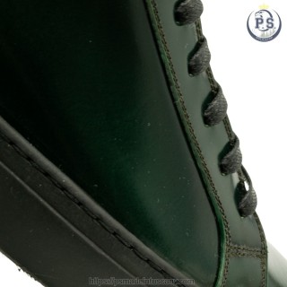 Vinci: sneakers di lusso in pelle Antich Verde Bottiglia