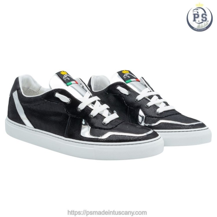 Lucca - Ręcznie Robione Sneakers | Zamsz i Srebrne Detale