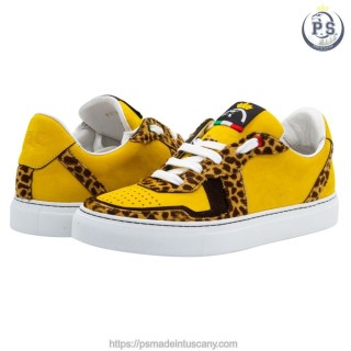 Sneakers di Lusso Artigianali Sara Gialle e leopardate