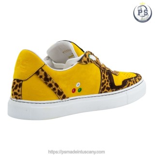 Sneakers di Lusso Artigianali Sara Gialle e leopardate