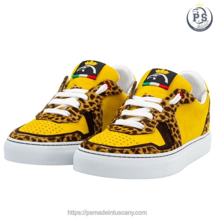 Sneakers di Lusso Artigianali Sara Gialle e leopardate