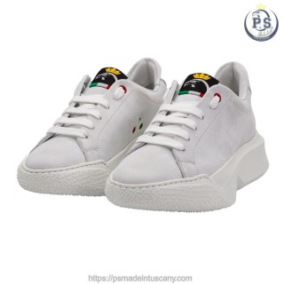 Women's White Nubuck Sneakers | Tuscan Handcrafted