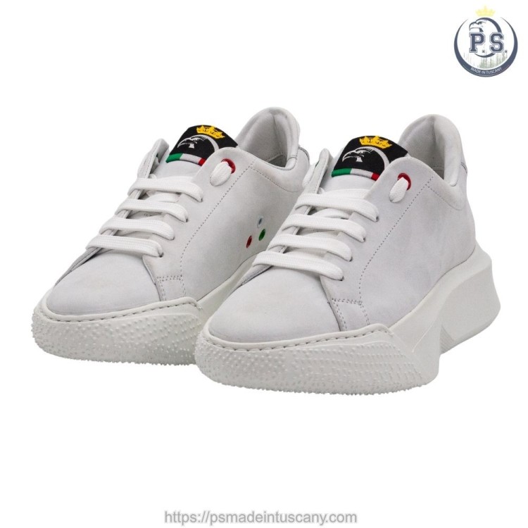 Women's White Nubuck Sneakers | Tuscan Handcrafted