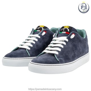 Sneakers in Scamosciato Blu Jeans | Artigianato Toscano