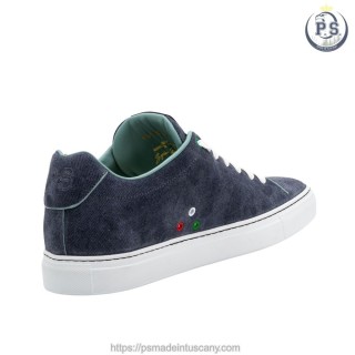 Sneakers in Scamosciato Blu Jeans | Artigianato Toscano