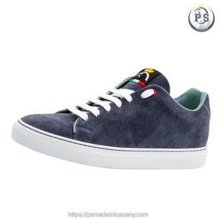 Sneakers in Scamosciato Blu Jeans | Artigianato Toscano