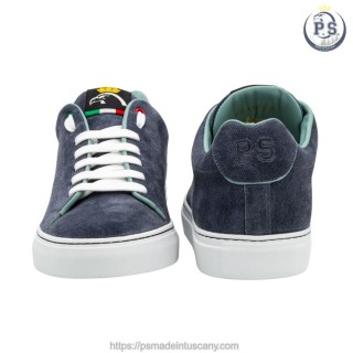 Sneakers in Scamosciato Blu Jeans | Artigianato Toscano