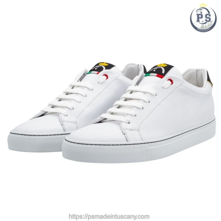 białe skórzane męskie Sneakersy PS