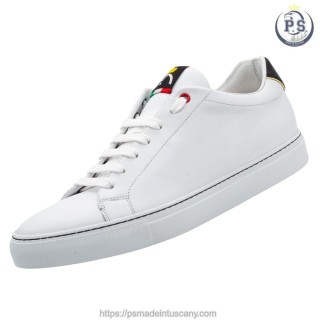 Sneakers PS Artigianali da uomo In Pelle Bianca