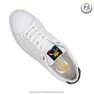 Sneakers PS Artigianali da uomo In Pelle Bianca