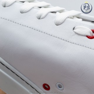 Sneakers PS Artigianali da uomo In Pelle Bianca