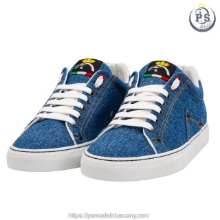 Męskie Sneakersy Jeansowe z Ćwiekami | Rzemiosło Włoch