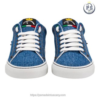 Men's Denim Sneakers with Studs | Tuscan Handcrafted