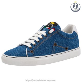 Męskie Sneakersy Jeansowe z Ćwiekami | Rzemiosło Włoch