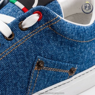 Sneakers Denim Uomo con Borchie | Artigianato Toscano