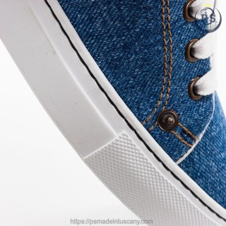 Sneakers Denim Uomo con Borchie | Artigianato Toscano