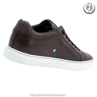 Men's Dark Brown Calfskin Sneakers | Tuscan Handcrafted