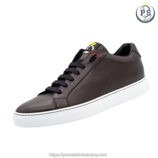 Męskie Sneakersy Ciemny Brąz Skóra | Rzemiosło Toskanii