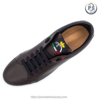 Men's Dark Brown Calfskin Sneakers | Tuscan Handcrafted