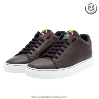Męskie Sneakersy Ciemny Brąz Skóra | Rzemiosło Toskanii